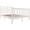 Cama Matrimonial | Cama Para Adultos | Estructura De Cama De Madera Maciza De Pino Blanco 120x190 Cm Cfw159574