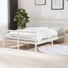 Cama Matrimonial | Cama Para Adultos | Estructura De Cama Matrimonial Madera De Pino Blanca 120x190 Cm Cfw717153