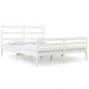 Cama Matrimonial | Cama Para Adultos | Estructura De Cama Matrimonial Madera De Pino Blanca 120x190 Cm Cfw717153