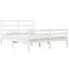 Cama Matrimonial | Cama Para Adultos | Estructura De Cama Matrimonial Madera De Pino Blanca 120x190 Cm Cfw717153