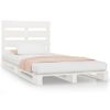 Cama Individual | Cama Para Adultos | Estructura De Cama Madera Maciza Pino Blanco 75x190 Cm Cfw949845