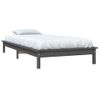 Cama Individual | Cama Para Adultos | Estructura De Cama Madera Maciza Pino Gris 75x190 Cm Cfw550842