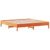 Cama Matrimonial | Cama Para Adultos | Estructura De Cama Madera Maciza Pino Marrón Cera 120x200 Cm Cfw41553