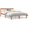 Cama Matrimonial | Cama Para Adultos | Estructura De Cama Madera Maciza Pino Marrón Cera 135x190 Cm Cfw928795