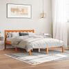 Cama Matrimonial | Cama Para Adultos | Estructura De Cama Madera Maciza Pino Marrón Cera 135x190 Cm Cfw928795