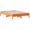 Cama Matrimonial | Cama Para Adultos | Estructura De Cama Madera Maciza Pino Marrón Cera 150x200 Cm Cfw19318