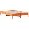 Cama Matrimonial | Cama Para Adultos | Estructura De Cama Madera Maciza Pino Marrón Cera 150x200 Cm Cfw19318