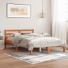 Cama Matrimonial | Cama Para Adultos | Estructura De Cama Madera Maciza Pino Marrón Cera 150x200 Cm Cfw888529