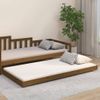 Cama Individual | Cama Para Adultos | Estructura De Cama Madera Maciza Pino Marrón Miel 100x200 Cm Cfw661506