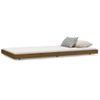 Cama Individual | Cama Para Adultos | Estructura De Cama Madera Maciza Pino Marrón Miel 100x200 Cm Cfw661506