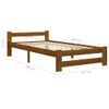 Cama Individual | Cama Para Adultos | Estructura De Cama Madera Maciza Pino Marrón Miel 100x200 Cm Cfw456749