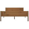 Cama Matrimonial | Cama Para Adultos | Estructura De Cama Madera Maciza Pino Marrón Miel 120x200 Cm Cfw372573