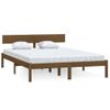 Cama Matrimonial | Cama Para Adultos | Estructura De Cama Madera Maciza Pino Marrón Miel 120x200 Cm Cfw708586