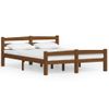 Cama Matrimonial | Cama Para Adultos | Estructura De Cama Madera Maciza Pino Marrón Miel 120x200 Cm Cfw449133