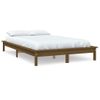 Cama Matrimonial | Cama Para Adultos | Estructura De Cama Madera Maciza Pino Marrón Miel 140x190 Cm Cfw315759