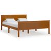 Cama Matrimonial | Cama Para Adultos | Estructura De Cama Madera Maciza Pino Marrón Miel 140x200 Cm Cfw966220