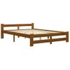 Cama Matrimonial | Cama Para Adultos | Estructura De Cama Madera Maciza Pino Marrón Miel 180x200 Cm Cfw229919