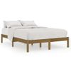 Cama Matrimonial | Cama Para Adultos | Estructura De Cama Madera Maciza Pino Marrón Miel 200x200 Cm Cfw241502