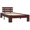 Cama Individual | Cama Para Adultos | Estructura De Cama Madera Maciza Pino Marrón Oscuro 100x200 Cm Cfw615566