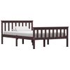 Cama Matrimonial | Cama Para Adultos | Estructura De Cama Madera Maciza Pino Marrón Oscuro 120x200 Cm Cfw296636