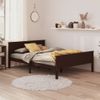 Cama Matrimonial | Cama Para Adultos | Estructura De Cama Madera Maciza Pino Marrón Oscuro 120x200 Cm Cfw435299