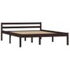 Cama Matrimonial | Cama Para Adultos | Estructura De Cama Madera Maciza Pino Marrón Oscuro 120x200 Cm Cfw652387