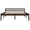 Cama Matrimonial | Cama Para Adultos | Estructura De Cama Madera Maciza Pino Marrón Oscuro 120x200 Cm Cfw652387