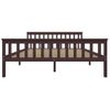 Cama Matrimonial | Cama Para Adultos | Estructura De Cama Madera Maciza Pino Marrón Oscuro 160x200 Cm Cfw595045