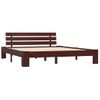 Cama Matrimonial | Cama Para Adultos | Estructura De Cama Madera Maciza Pino Marrón Oscuro 180x200 Cm Cfw547532