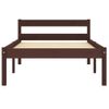 Cama Individual | Cama Para Adultos | Estructura De Cama Madera Maciza Pino Marrón Oscuro 90x200 Cm Cfw559239