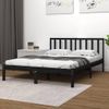 Cama Matrimonial | Cama Para Adultos | Estructura Cama Madera Maciza Pino Doble Negra 120x190 Cm Cfw661348