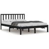 Cama Matrimonial | Cama Para Adultos | Estructura Cama Madera Maciza Pino Doble Negra 120x190 Cm Cfw661348