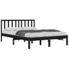 Cama Matrimonial | Cama Para Adultos | Estructura Cama Madera Maciza Pino Doble Negra 120x190 Cm Cfw661348