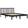 Cama Matrimonial | Cama Para Adultos | Estructura Cama Madera Maciza Pino Doble Negra 120x190 Cm Cfw661348