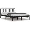 Cama Matrimonial | Cama Para Adultos | Estructura De Cama Madera Maciza De Pino Negra 180x200 Cm Cfw528369