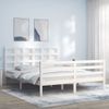 Cama Matrimonial | Cama Para Adultos | Estructura De Cama Matrimonio Con Cabecero Madera Maciza Blanco Cfw272196