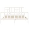 Cama Matrimonial | Cama Para Adultos | Estructura De Cama Matrimonio Con Cabecero Madera Maciza Blanco Cfw961485