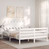 Cama Matrimonial | Cama Para Adultos | Estructura De Cama Matrimonio Con Cabecero Madera Maciza Blanco Cfw196683