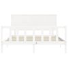 Cama Matrimonial | Cama Para Adultos | Estructura De Cama Matrimonio Con Cabecero Madera Maciza Blanco Cfw866996