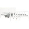 Cama Matrimonial | Cama Para Adultos | Estructura De Cama Matrimonio Con Cabecero Madera Maciza Blanco Cfw110910