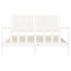 Cama Matrimonial | Cama Para Adultos | Estructura De Cama Matrimonio Con Cabecero Madera Maciza Blanco Cfw110910