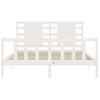 Cama Matrimonial | Cama Para Adultos | Estructura De Cama Matrimonio Con Cabecero Madera Maciza Blanco Cfw994731