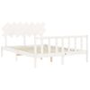 Cama Matrimonial | Cama Para Adultos | Estructura De Cama Matrimonio Con Cabecero Madera Maciza Blanco Cfw704950