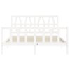 Cama Matrimonial | Cama Para Adultos | Estructura De Cama Matrimonio Con Cabecero Madera Maciza Blanco Cfw174085