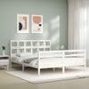 Cama Matrimonial | Cama Para Adultos | Estructura De Cama Matrimonio Con Cabecero Madera Maciza Blanco Cfw585067