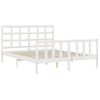 Cama Matrimonial | Cama Para Adultos | Estructura De Cama Matrimonio Con Cabecero Madera Maciza Blanco Cfw461958