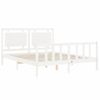 Cama Matrimonial | Cama Para Adultos | Estructura De Cama Matrimonio Con Cabecero Madera Maciza Blanco Cfw181336