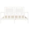 Cama Matrimonial | Cama Para Adultos | Estructura De Cama Matrimonio Con Cabecero Madera Maciza Blanco Cfw181336