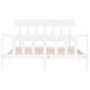 Cama Matrimonial | Cama Para Adultos | Estructura De Cama Matrimonio Con Cabecero Madera Maciza Blanco Cfw330345