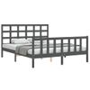 Cama Matrimonial | Cama Para Adultos | Estructura De Cama Matrimonio Con Cabecero Madera Maciza Gris Cfw913520